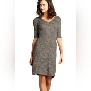 BCBGMAXAZRIA Women's Shay Wool Tweed Knit Sweater Dress Size L